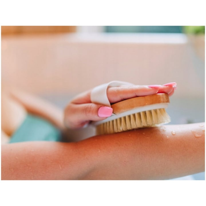 Perie de masaj pentru corp VarioShop®, cu peri naturali din agave, exfoliere uscata si umeda, 100% naturala, stimuleaza circulatia, netezeste pielea, relaxeaza musculatura [6]