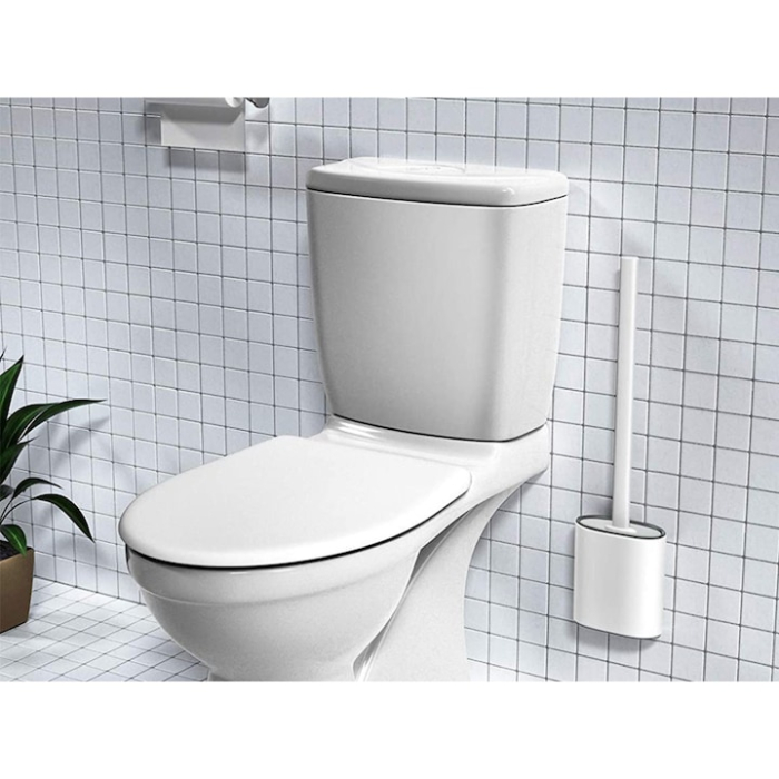 Perie de toaleta cu suport, VarioShop®,silicon, igienica, flexibila si moderna, 35 x 8 cm, Alb [6]