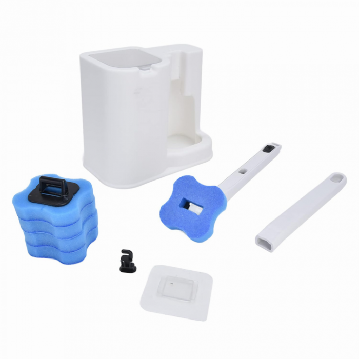 Perie de toaleta VarioShop® Capete de unica folosinta, Igienizare, Curatare, 5 Rezerve, Fixare pe perete, Alb [12]