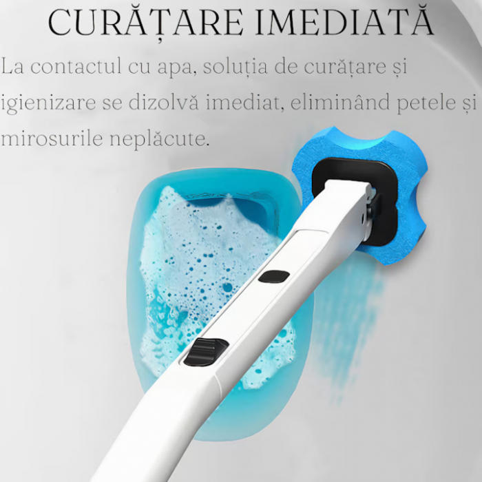 Perie de toaleta VarioShop® Capete de unica folosinta, Igienizare, Curatare, 5 Rezerve, Fixare pe perete, Alb [5]