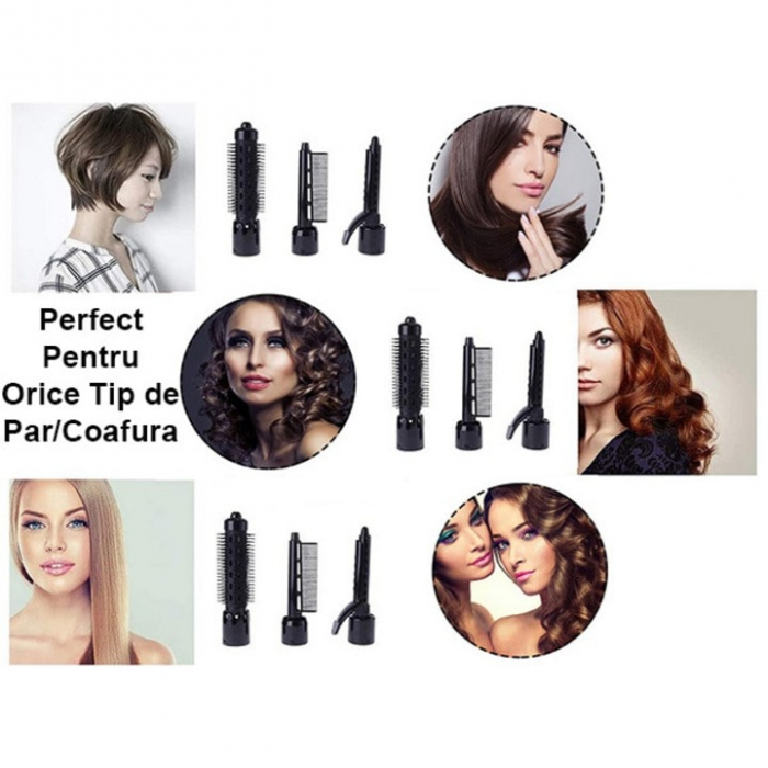 Perie Electrica 4 in 1 VarioShop®, Ondulare, Uscare, Pieptanare, Indreptare, pentru Toate tipurile de par, 2 Trepte de viteza, Putere 550W, Negru [13]