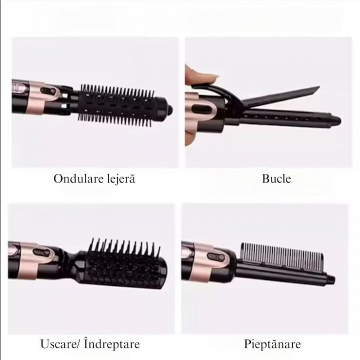 Perie Electrica 4 in 1 VarioShop®, Ondulare, Uscare, Pieptanare, Indreptare, pentru Toate tipurile de par, 2 Trepte de viteza, Putere 550W, Negru [3]