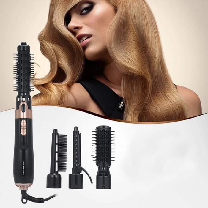 Perie Electrica 4 in 1 VarioShop®, Ondulare, Uscare, Pieptanare, Indreptare, pentru Toate tipurile de par, 2 Trepte de viteza, Putere 550W, Negru [14]