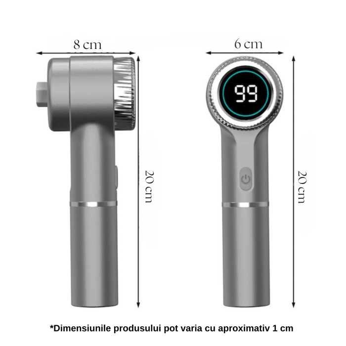 Perie electrica rotativa VarioShop®, fara fir, 5 capete incluse, 3 viteze, display LED, incarcare USB, rezistenta la apa, pentru bucatarie si baie, gri [4]