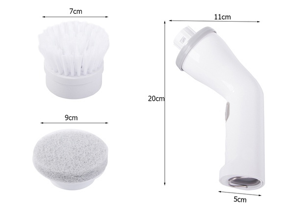Perie electrica VarioShop®, 2 capete interschimbabile, pentru curatat faianta, gresie, cada, rosturi, incarcator inclus, 20x11 cm, alb/gri [7]
