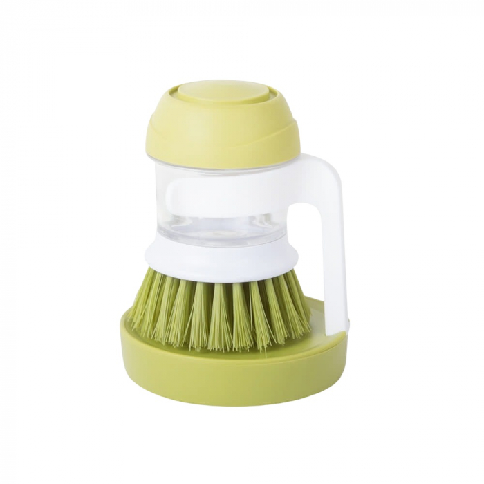Perie pentru spalat vase VarioShop®, cu rezervor pentru detergent, universala, suport inclus, verde [39]