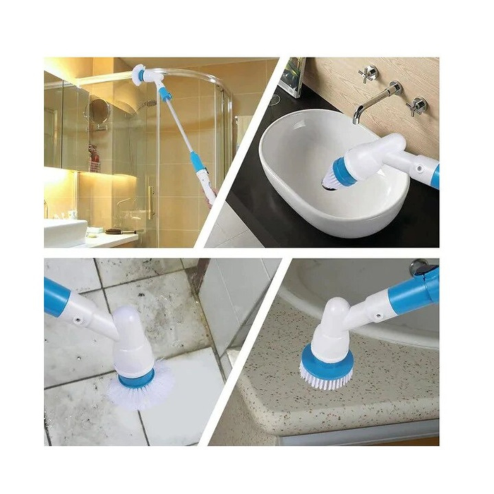 Perie rotativa electrica fara fir VarioShop®, 3 capete interschimbabile, mop curatare rosturi, gresie, faianta, calcar, maner extensibil 105 cm, baterie reincarcabila, 300 rotatii/min [11]