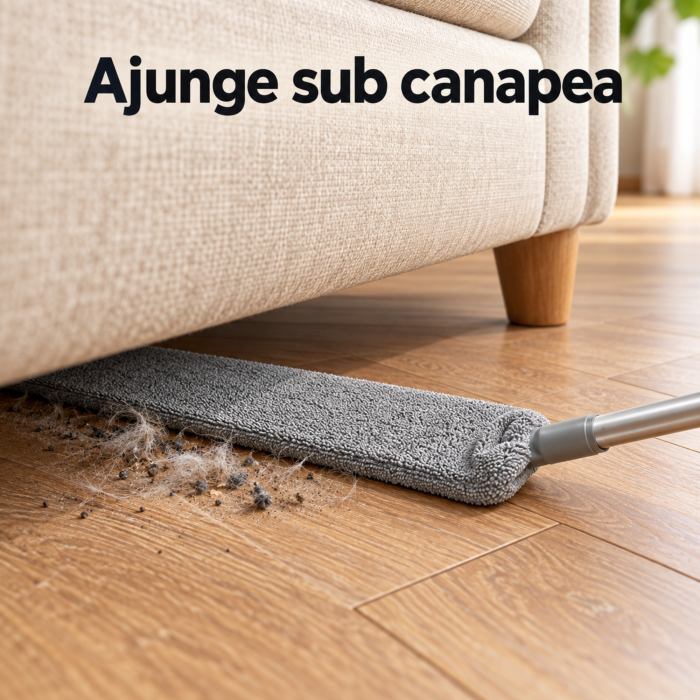 Pamatuf 6in1 VarioShop®, pentru curatat praful, pentru tavane, mobilier si spatii inguste, Reutilizabil Dupa Spalare, Extensibil Pana la 245 cm, Gri [7]