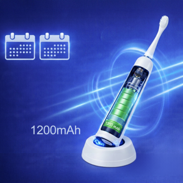 Periuta de dinti sonica electrica Varioshop alba 90.000 rpm, 6 moduri de periaj, incarcare inductiva, 6 capete incluse, baterie 1200 mAh, rezistenta la apa IPX7 [4]