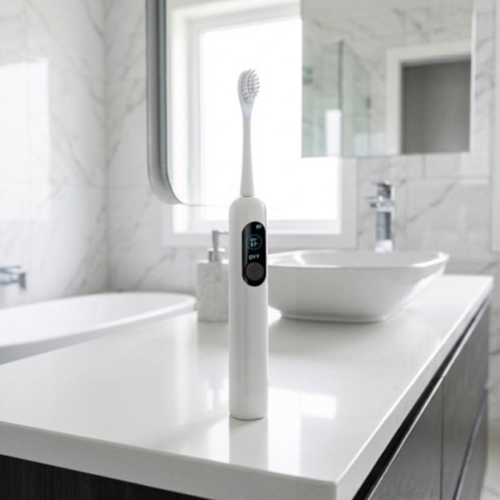 Periuta de dinti sonica electrica Varioshop alba 90.000 rpm, 6 moduri de periaj, incarcare inductiva, 6 capete incluse, baterie 1200 mAh, rezistenta la apa IPX7 [5]