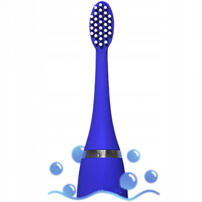 Periuta electrica sonica pentru copii VarioShop®, 8 capete de periere, perii moi, 4 moduri de curatare, smart timer, rezistent la apa IPX7, reincarcabila, 32000 pulsatii/min, Albastru [2]