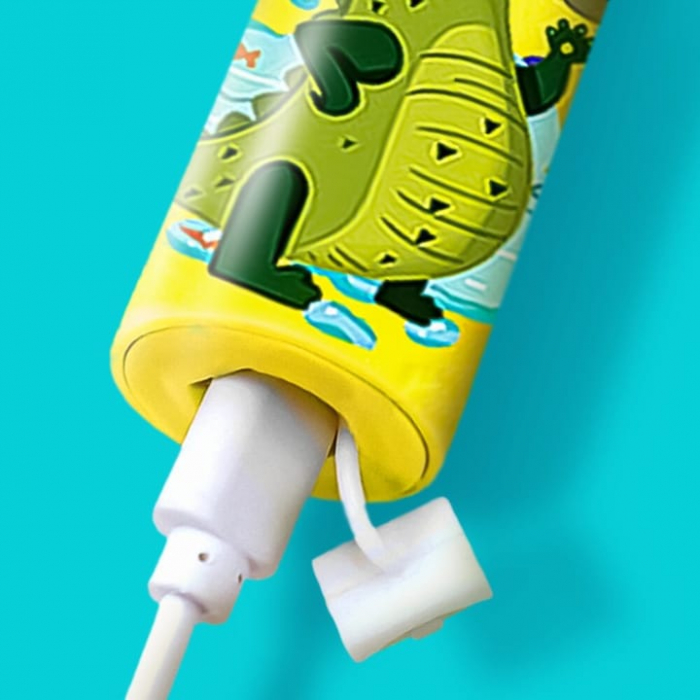 Periuta electrica sonica pentru copii VarioShop®, 8 capete de periere, perii moi, 4 moduri de curatare, smart timer, rezistent la apa IPX7, reincarcabila, 32000 pulsatii/min, Galben [6]