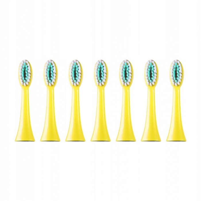 Periuta electrica sonica pentru copii VarioShop®, 8 capete de periere, perii moi, 4 moduri de curatare, smart timer, rezistent la apa IPX7, reincarcabila, 32000 pulsatii/min, Galben [8]