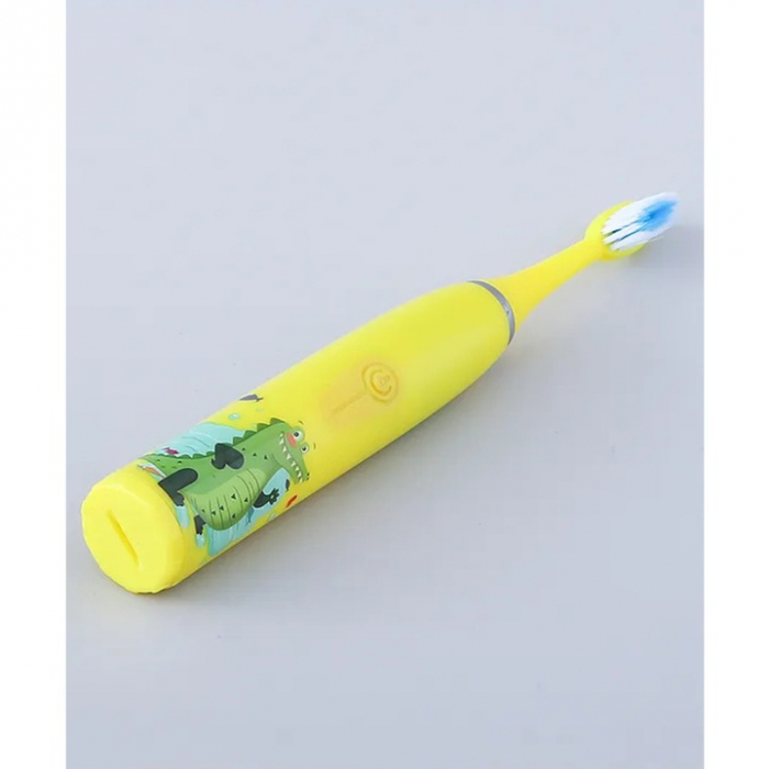 Periuta electrica sonica pentru copii VarioShop®, 8 capete de periere, perii moi, 4 moduri de curatare, smart timer, rezistent la apa IPX7, reincarcabila, 32000 pulsatii/min, Galben [10]