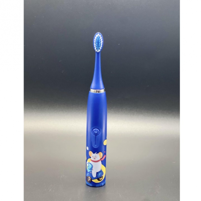Periuta electrica sonica pentru copii VarioShop®, 8 capete de periere, perii moi, 4 moduri de curatare, smart timer, rezistent la apa IPX7, reincarcabila, 32000 pulsatii/min, Albastru [3]