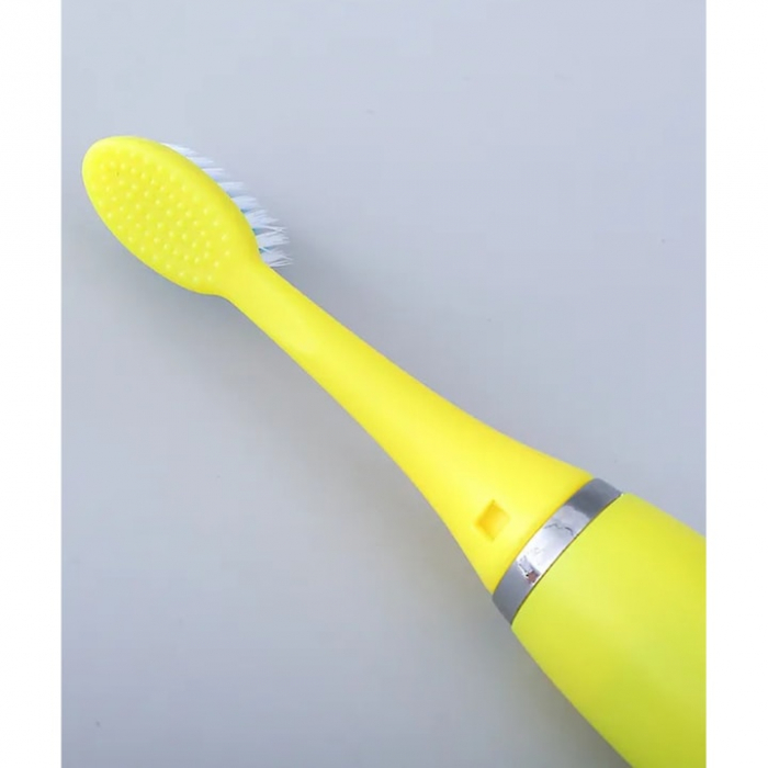 Periuta electrica sonica pentru copii VarioShop®, 8 capete de periere, perii moi, 4 moduri de curatare, smart timer, rezistent la apa IPX7, reincarcabila, 32000 pulsatii/min, Galben [12]