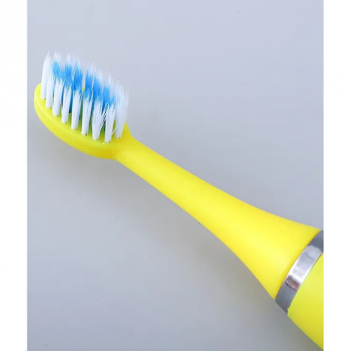 Periuta electrica sonica pentru copii VarioShop®, 8 capete de periere, perii moi, 4 moduri de curatare, smart timer, rezistent la apa IPX7, reincarcabila, 32000 pulsatii/min, Galben [11]