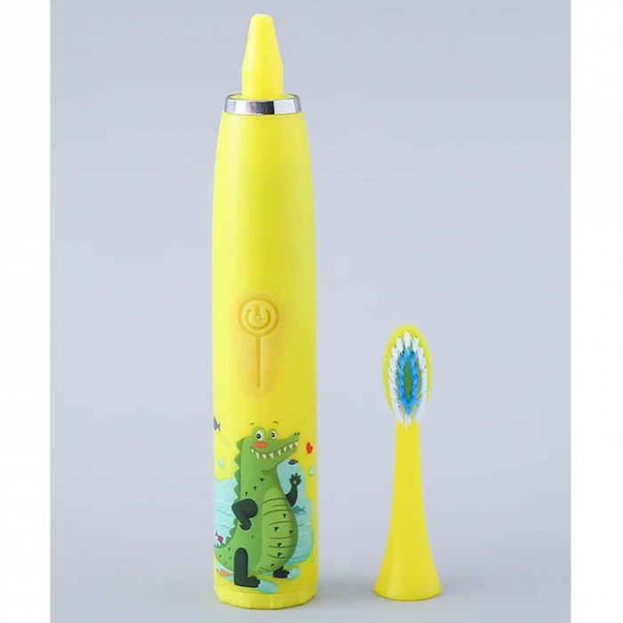 Periuta electrica sonica pentru copii VarioShop®, 8 capete de periere, perii moi, 4 moduri de curatare, smart timer, rezistent la apa IPX7, reincarcabila, 32000 pulsatii/min, Galben [13]