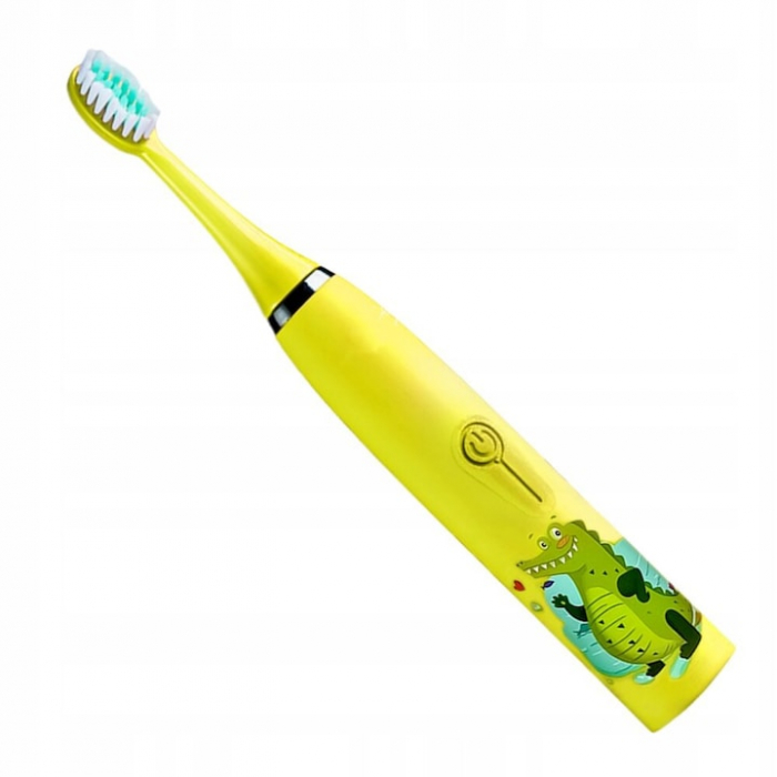 Periuta electrica sonica pentru copii VarioShop®, 8 capete de periere, perii moi, 4 moduri de curatare, smart timer, rezistent la apa IPX7, reincarcabila, 32000 pulsatii/min, Galben [9]
