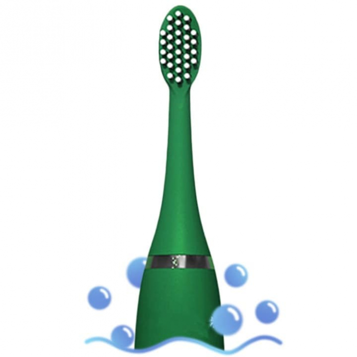 Periuta electrica sonica pentru copii VarioShop®, 8 capete de periere, perii moi, 4 moduri de curatare, smart timer, rezistent la apa IPX7, reincarcabila, 32000 pulsatii/min, Verde [10]