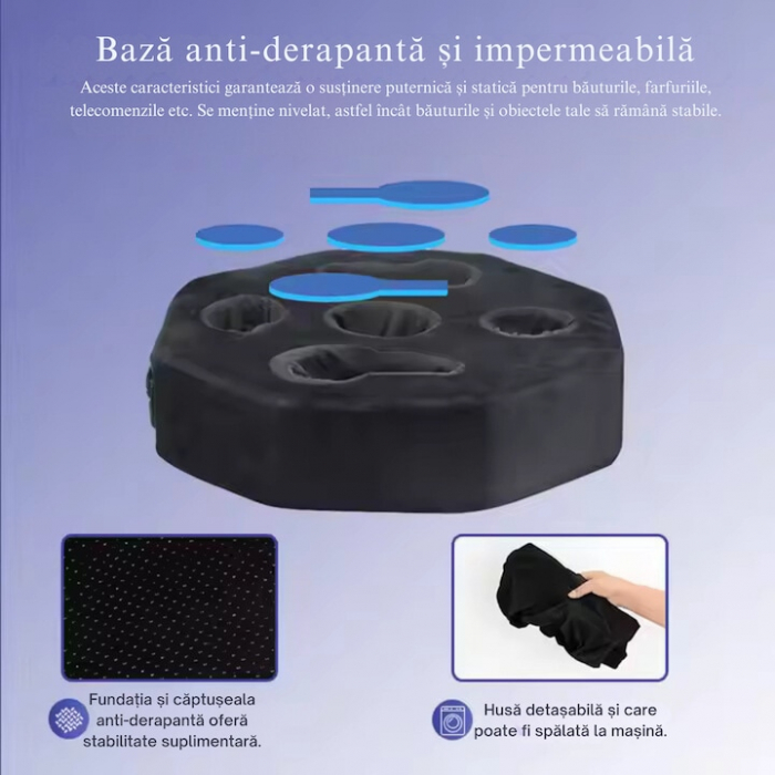Perna Cinematica VarioShop®, 5 Compartimente, Ideala pentru pahare si gustari in timpul vizionarii filmelor, Suport pentru pahare, cani, chipsuri, gustari, bere, telefon, boluri si popcorn, Dimensiune [5]