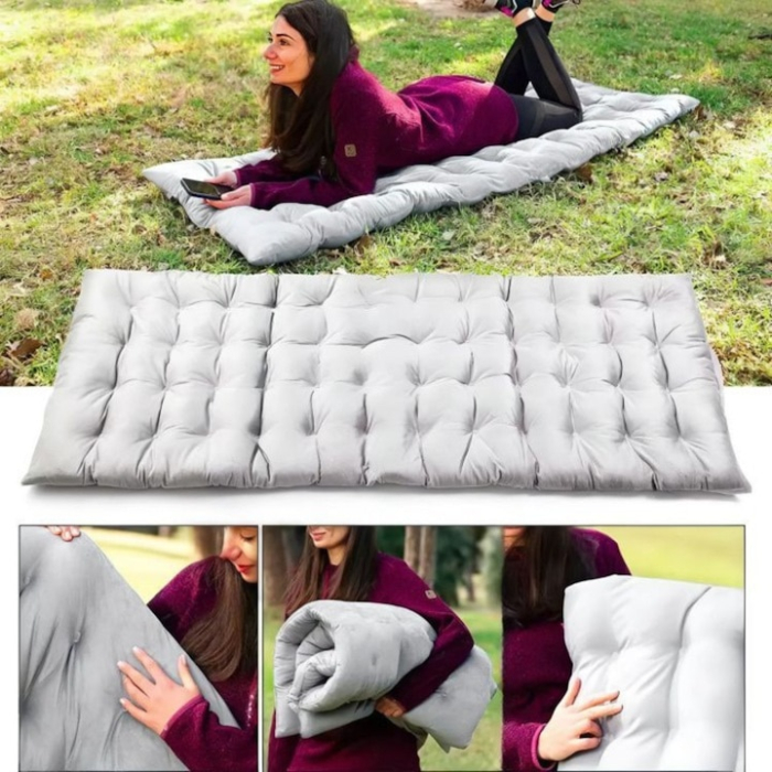 Perna impermeabila pentru sezlong sau scaun de gradina VarioShop®, multifunctionala, pentru gradina, balcon, terasa, piscina, usor de curatat, dimensiuni 165 x 50 cm, Gri [8]