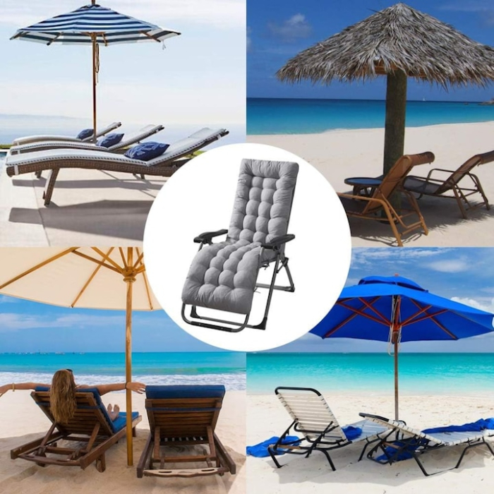 Perna impermeabila pentru sezlong sau scaun de gradina VarioShop®, multifunctionala, pentru gradina, balcon, terasa, piscina, usor de curatat, dimensiuni 165 x 50 cm, Gri [6]