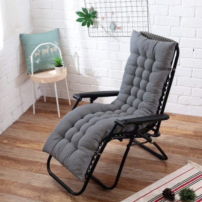 Perna impermeabila pentru sezlong sau scaun de gradina VarioShop®, multifunctionala, pentru gradina, balcon, terasa, piscina, usor de curatat, dimensiuni 165 x 50 cm, Gri [7]