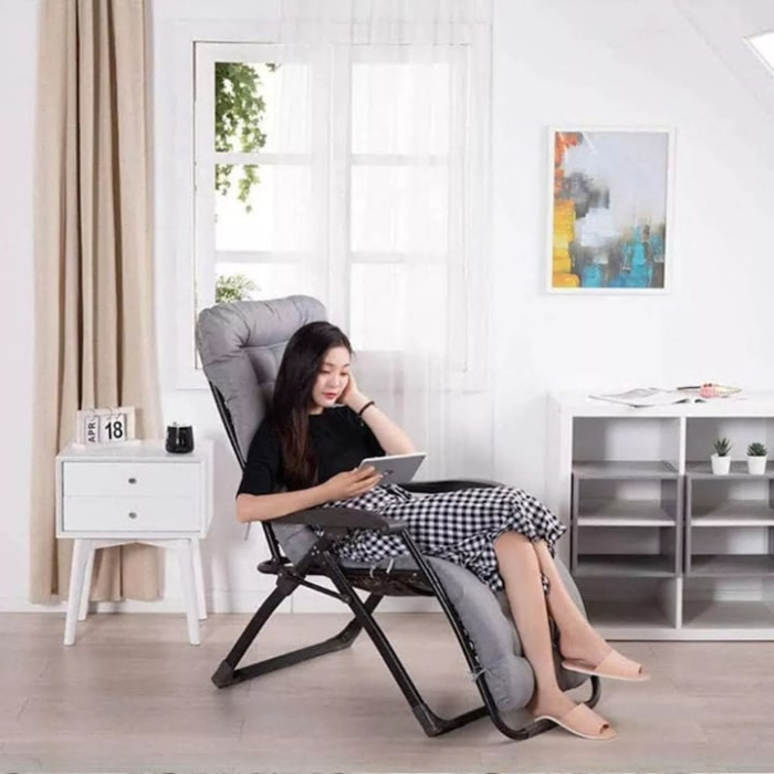 Perna impermeabila pentru sezlong sau scaun de gradina VarioShop®, multifunctionala, pentru gradina, balcon, terasa, piscina, usor de curatat, dimensiuni 165 x 50 cm, Gri [11]