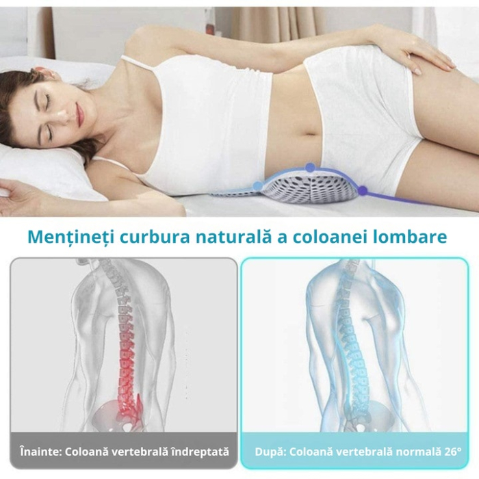 Perna ortopedica pentru suport lombar VarioShop®, multifunctionala, relaxare si corectarea posturii, ideala pentru somn, stat pe scaun sau condus, design ergonomic, spuma de memorie, husa respirabila [3]