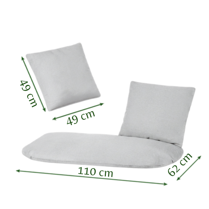 Perna pentru leagan tip cuib de barza VarioShop®, set 3 piese pentru 2 persoane, perna sezut si 2 perne spatar, umplutura groasa 12 cm, lavabila, gri, 110x62 cm [3]