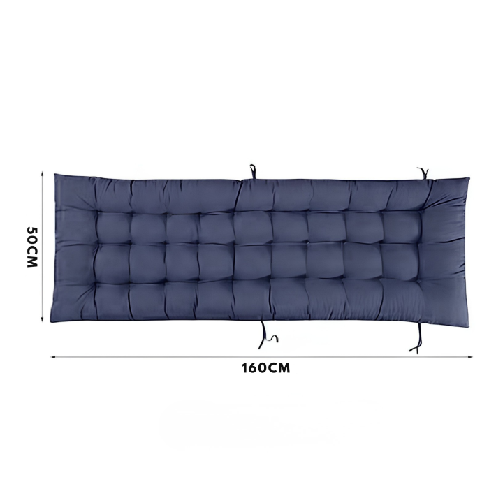 Perna pentru sezlong de gradina VarioShop®, prindere cu siret, buzunar superior, material rezistent la murdarie, 160x50x4 cm, albastru [5]