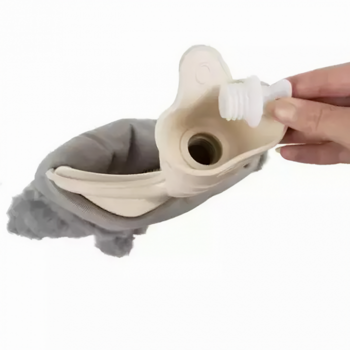 Pernuta cu apa calda si rece din cauciuc VarioShop®, Husa de plus, Calmeaza durerile menstruale si musculare, Inchidere etansa, Dimensiuni 38x20x2 cm, Capacitate 2l, Culoare gri-bej [5]