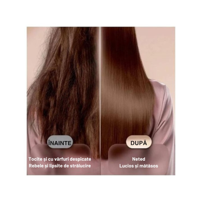 Pieptene pentru indreptat parul VarioShop®, 5 niveluri de temperatura, indicator LED, incalzire PTC, anti-ardere, coafare rapida, usor de folosit, 35 W, Rosu [6]