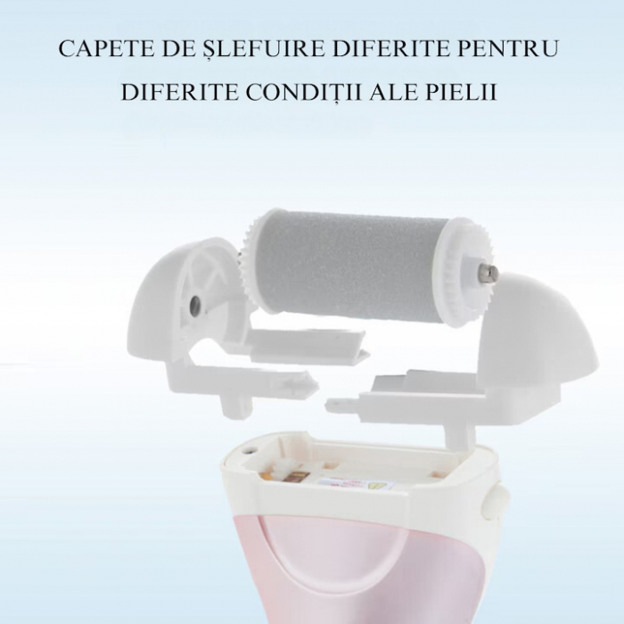 Pila electrica VarioShop®, pentru talpi si calcaie, afisaj LED, acumulator, 2 viteze, 2000 rot/min, 3 capete incluse, impermeabil, roz [14]