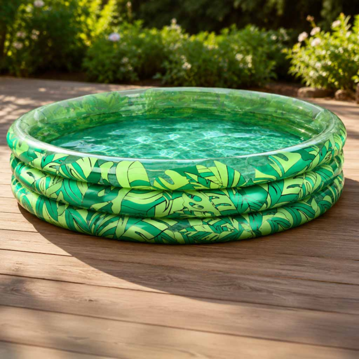 Piscină gonflabilă pentru copii VarioShop®, 3 inele gonflabile, instalare rapidă, model tropical, diametru 150 cm [5]