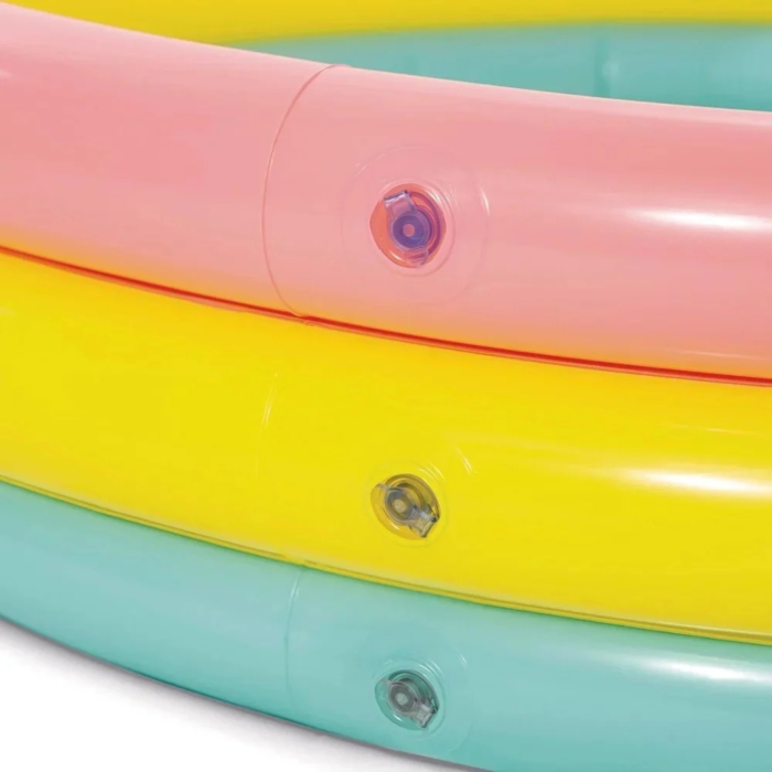 Piscina gonflabila pentru copii VarioShop®, 114 x 25 cm, 3 inele gonflabile, fund moale, capacitate 131 L, PVC rezistent, multicolor [9]