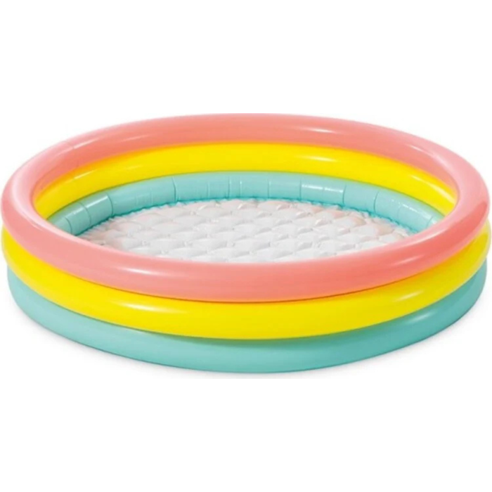 Piscina gonflabila pentru copii VarioShop®, 114 x 25 cm, 3 inele gonflabile, fund moale, capacitate 131 L, PVC rezistent, multicolor [6]