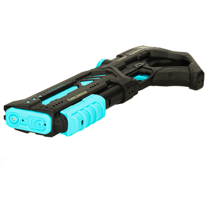 Pistol electric cu apa VarioShop®, raza 10 m, rezervor 200 ml, efecte sonore, baterie reincarcabila 7.4V, incarcare USB, negru cu albastru [6]