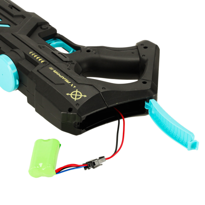 Pistol electric cu apa VarioShop®, raza 10 m, rezervor 200 ml, efecte sonore, baterie reincarcabila 7.4V, incarcare USB, negru cu albastru [8]