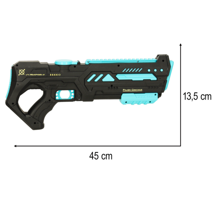 Pistol electric cu apa VarioShop®, raza 10 m, rezervor 200 ml, efecte sonore, baterie reincarcabila 7.4V, incarcare USB, negru cu albastru [3]