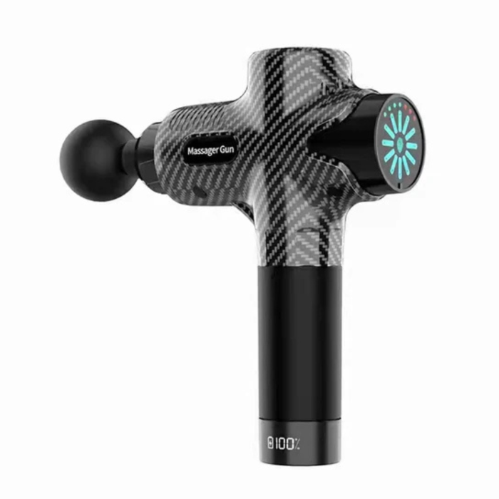 Pistol masaj corporal VarioShop® negru profesional, ecran tactil, 12 capete interschimbabile, masaj percutie profund, intensitati multiple, recuperare musculara si relaxare, portabil cu husa transport [2]