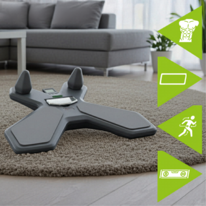 Placa de echilibru multifunctionala VarioShop®, cu contor electronic, panou reversibil 2in1, nivelă si suprafata antiderapanta, pentru antrenament abdomen, fitness si coordonare, 52x41 cm [10]
