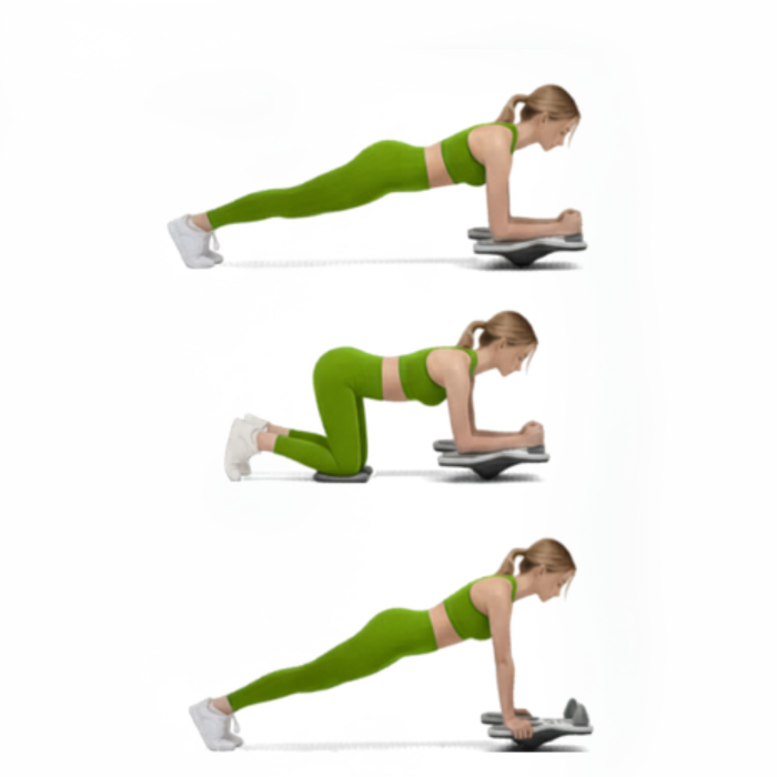 Placa de echilibru multifunctionala VarioShop®, cu contor electronic, panou reversibil 2in1, nivelă si suprafata antiderapanta, pentru antrenament abdomen, fitness si coordonare, 52x41 cm [4]