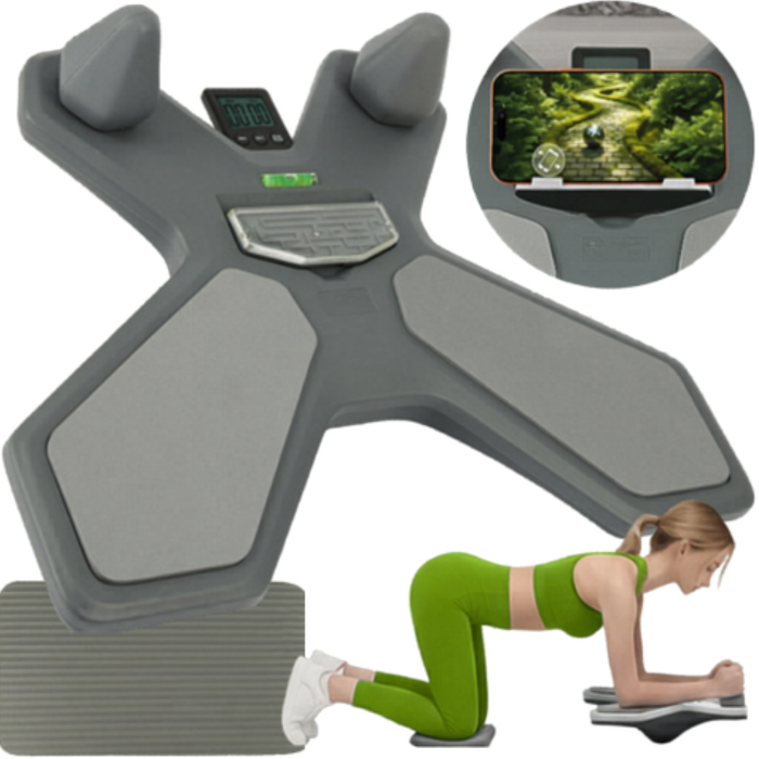 Placa de echilibru multifunctionala VarioShop®, cu contor electronic, panou reversibil 2in1, nivelă si suprafata antiderapanta, pentru antrenament abdomen, fitness si coordonare, 52x41 cm [6]