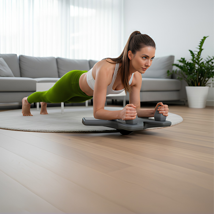 Placa de echilibru multifunctionala VarioShop®, cu contor electronic, panou reversibil 2in1, nivelă si suprafata antiderapanta, pentru antrenament abdomen, fitness si coordonare, 52x41 cm [2]