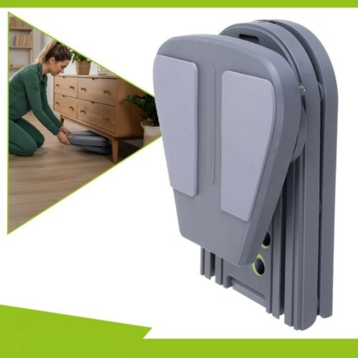 Placa Multifunctionala Pilates  VarioShop®, cu Manere, Role pentru Abdomene, Benzi Elastice, Pliabila, Antiderapanta, pentru Fitness si Antrenament Acasa, 97x35 cm, Gri [10]