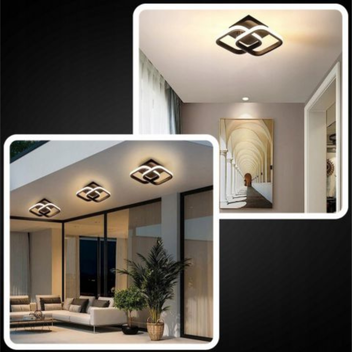 Plafoniera LED 24W Neagra, Lumina Rece Neutra Calda, 24x24x9 cm, Varioshop®, Lampa Tavan pentru Living Dormitor Bucatarie, Economie Energie [5]