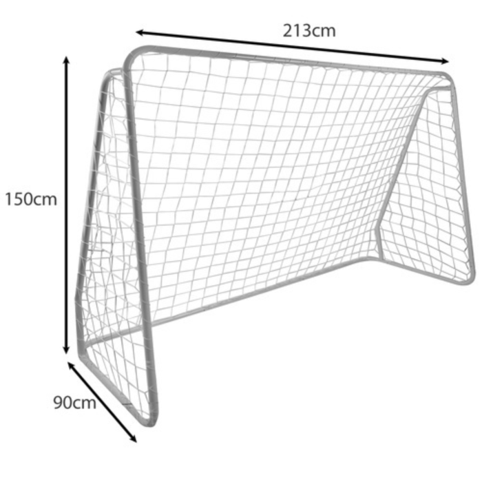 Plasa pentru poarta de fotbal VarioShop®, HDPE ranforsat 2 mm, rezistenta la intemperii, pentru antrenament si gradina, alba, 213x150x90 cm [2]