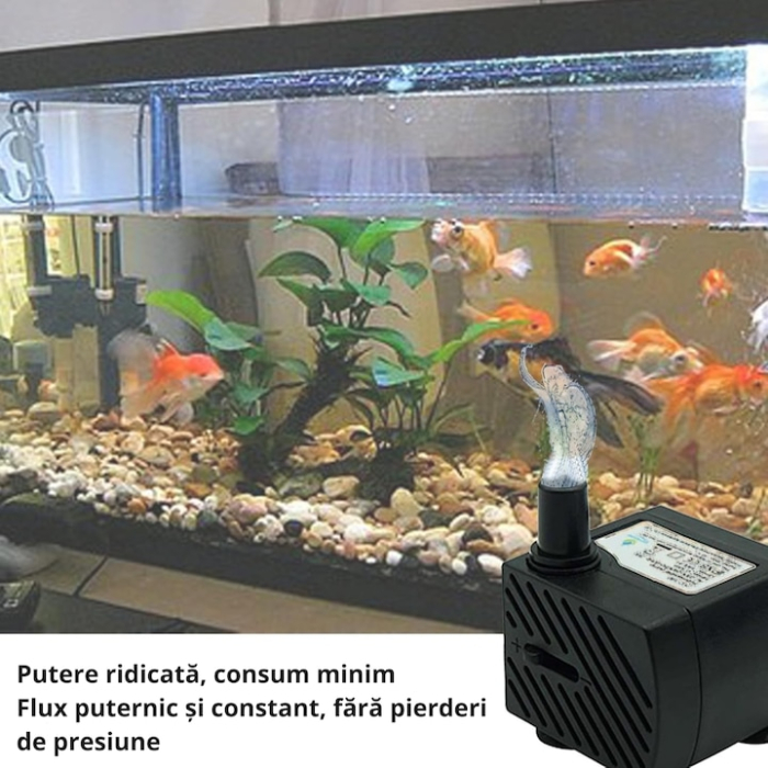Pompa de aer pentru acvariu 2, 5W, 160 L/h VarioShop®, oxigenare silentioasa si eficienta, pentru pesti si plante acvatice [4]